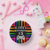 ビデオゲームコントローラのネオンゲーム誕生日パーティー ペーパーボウル (パーティー)