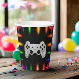 ビデオゲームコントローラのネオンゲーム誕生日パーティー 紙コップ