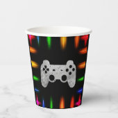 ビデオゲームコントローラのネオンゲーム誕生日パーティー 紙コップ (正面)