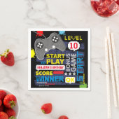 ビデオゲームコントローラのレベルアップゲーマー誕生日 スタンダードカクテルナプキン (インサイチュ)