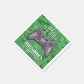 ビデオゲームコントローラのレベルアップ誕生日 スタンダードカクテルナプキン (角)