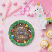 ビデオゲームコントローラのレベルアップ誕生日 ペーパープレート (パーティー)