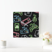 ビデオゲームコントローラの正方形の壁時計 スクエア壁時計 (ホーム)