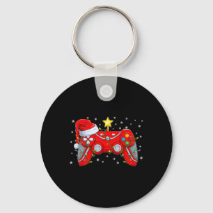 ビデオゲームコントローラクリスマスサンタハットゲーマーボー キーホルダー