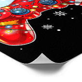 ビデオゲームコントローラクリスマスサンタハットゲーマーボー ポスター (角)