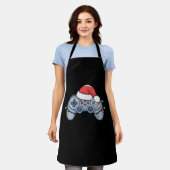 ビデオゲームコントローラクリスマスサンタハットゲーマー エプロン (着用した状態)