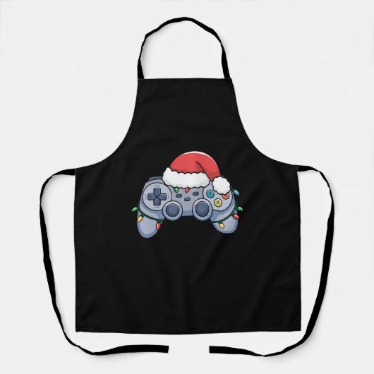 ビデオゲームコントローラクリスマスサンタハットゲーマー エプロン (正面)
