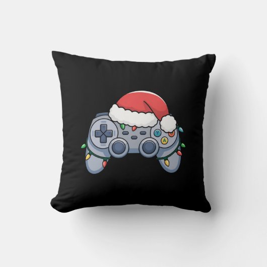 ビデオゲームコントローラクリスマスサンタハットゲーマー クッション (正面)