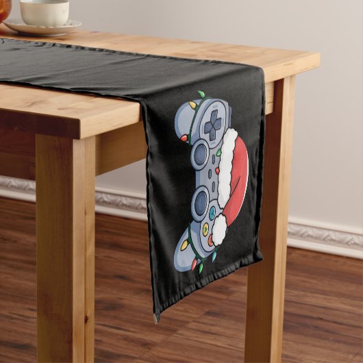 ビデオゲームコントローラクリスマスサンタハットゲーマー ショートテーブルランナー (インサイチュ)