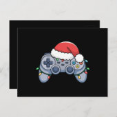 ビデオゲームコントローラクリスマスサンタハットゲーマー ポストカード (正面/裏面)