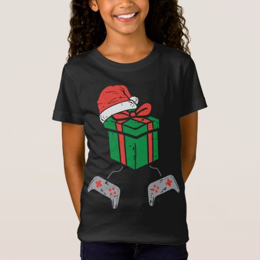 ビデオゲームコントローラクリスマスPJsクリスマス Tシャツ (正面)