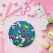 ビデオゲームコントローラゲーマーバースデーパーティー ペーパープレート (パーティー)