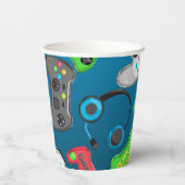 ビデオゲームコントローラゲーマーバースデーパーティー 紙コップ (裏面)