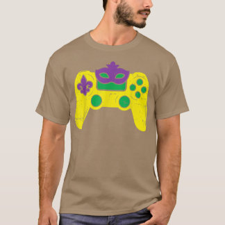 ビデオゲームコントローラゲーマーESports Mardi Gras Boy Tシャツ
