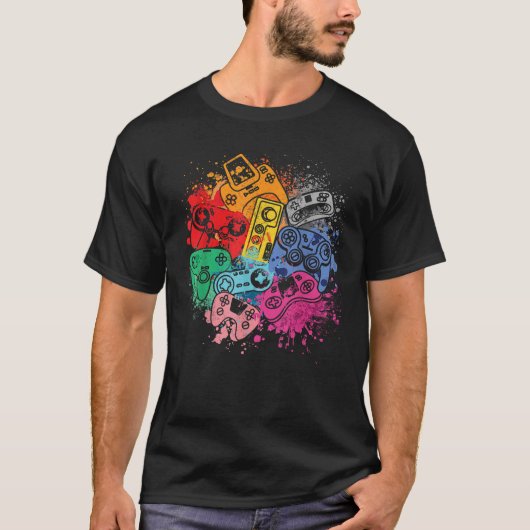 ビデオゲームコントローラゲームですべての物事を制御 Tシャツ (正面)