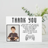 ビデオゲームコントローラゲームフォト誕生日 サンキューカード (スタンド正面)