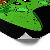 ビデオゲームコントローラシャムロックSt patricks dayガム ポスター (角)