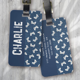 ビデオゲームコントローラモノグラム名ブルー ラゲッジタグ