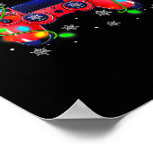 ビデオゲームコントローラーのクリスマスサンタハットゲーマー ポスター (角)