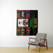 ビデオゲームコントローラーのネオンフォト誕生日パーティー タペストリー (インサイチュ)