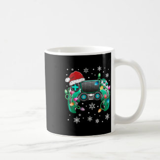 ビデオゲームコントローラークリスマスサンタ帽子ゲーマーボー コーヒーマグカップ