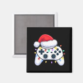 ビデオゲームコントローラークリスマスサンタ帽子ゲーマーボー マグネット (正面/裏面)