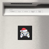 ビデオゲームコントローラークリスマスサンタ帽子ゲーマーボー マグネット (インサイチュ (食洗機))