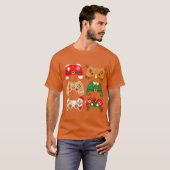 ビデオゲームコントローラークリスマスサンタ帽子少年 Tシャツ (正面フル)