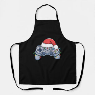 ビデオゲームコントローラー クリスマス サンタの帽子 ゲーマー エプロン