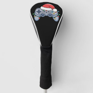ビデオゲームコントローラー クリスマス サンタ帽子 ゲーマー ゴルフヘッドカバー