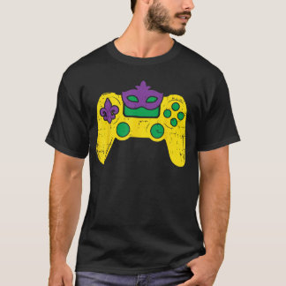ビデオゲームコントローラー ゲーマー eスポーツ マルディグラ 少年 tシャツ