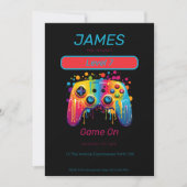 ビデオゲームコントローラー レベル7 誕生日 招待状 (正面)