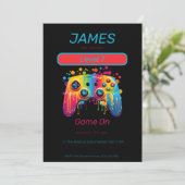 ビデオゲームコントローラー レベル7 誕生日 招待状 (スタンド正面)