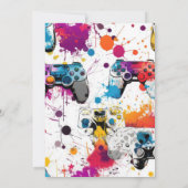 ビデオゲームコントローラー レベル7 誕生日 招待状 (裏面)