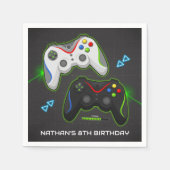 ビデオゲームコントローラ誕生日パーティゲーマー スタンダードカクテルナプキン (正面)