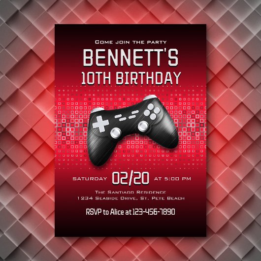 ビデオゲームコントローラ誕生日 招待状