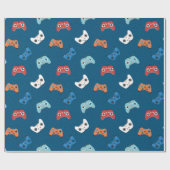 ビデオゲームコントローラ（ダークブルー） ラッピングペーパー (フラット)