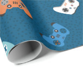 ビデオゲームコントローラ（ダークブルー） ラッピングペーパー (ロールコーナー)