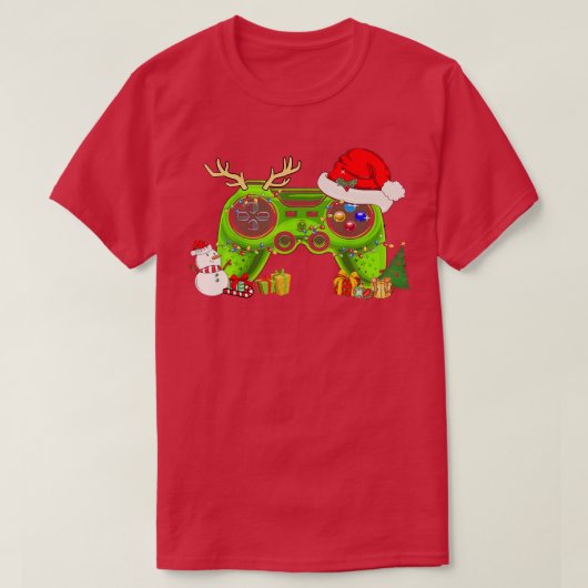 ビデオゲームコントローラChristmas Santa Hat Boys Kid Tシャツ (デザイン正面)