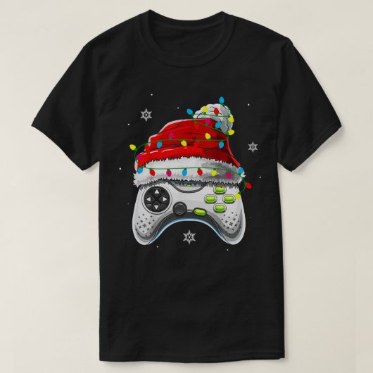 ビデオゲームコントローラChristmas Santa Hat Boys Kid Tシャツ (デザイン正面)