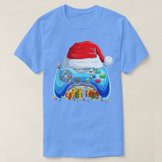 ビデオゲームコントローラChristmas Santa Hat Boys Kid Tシャツ (デザイン正面)