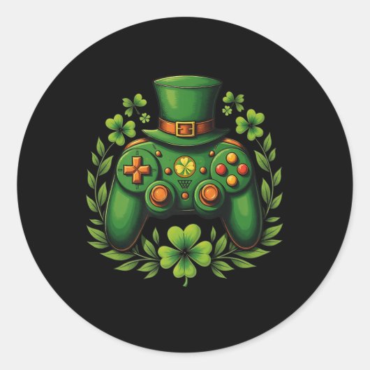 ビデオゲームコントローラIrishゲーマーボーイズSt patricks ラウンドシール (正面)