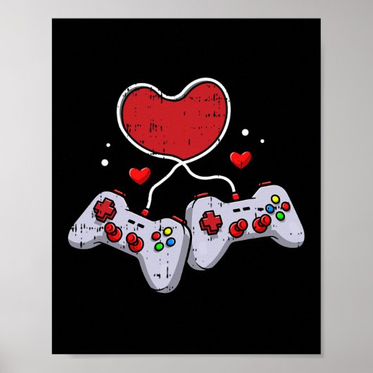 ビデオゲームコントローラValentines Day クール Gaming G ポスター (正面)