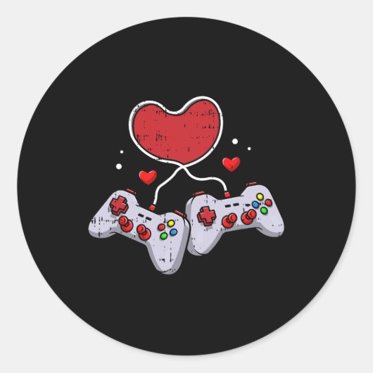 ビデオゲームコントローラValentines Day クール Gaming G ラウンドシール (正面)