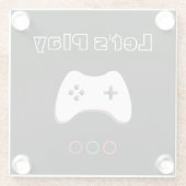 ビデオゲームコントロー遊ラ、レッスト&グリーンアート ガラスコースター (裏面)