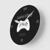 ビデオゲームコントロー遊ラ、レッスト&グリーンアート ラウンド壁時計 (傾斜)