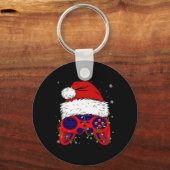 ビデオゲームサンタハットおもしろいクリスマスPjsライトボーイズ キーホルダー (正面)