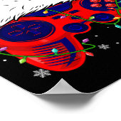 ビデオゲームサンタハットおもしろいクリスマスPJsライトボーイズ ポスター (角)