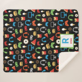 ビデオゲームスナックパーティーキッズゲーマーパーソナライズされた シェルパブランケット (正面(横))