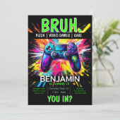 ビデオゲームズブルー誕生日招待状 招待状 (スタンド正面)